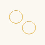 Aniq Endless Hoop Earrings | 14k Solid Gold & 14k White Gold | 1mm x 10 - 40mm | Super-Lightweight Comfort Design | Hypoallergenic