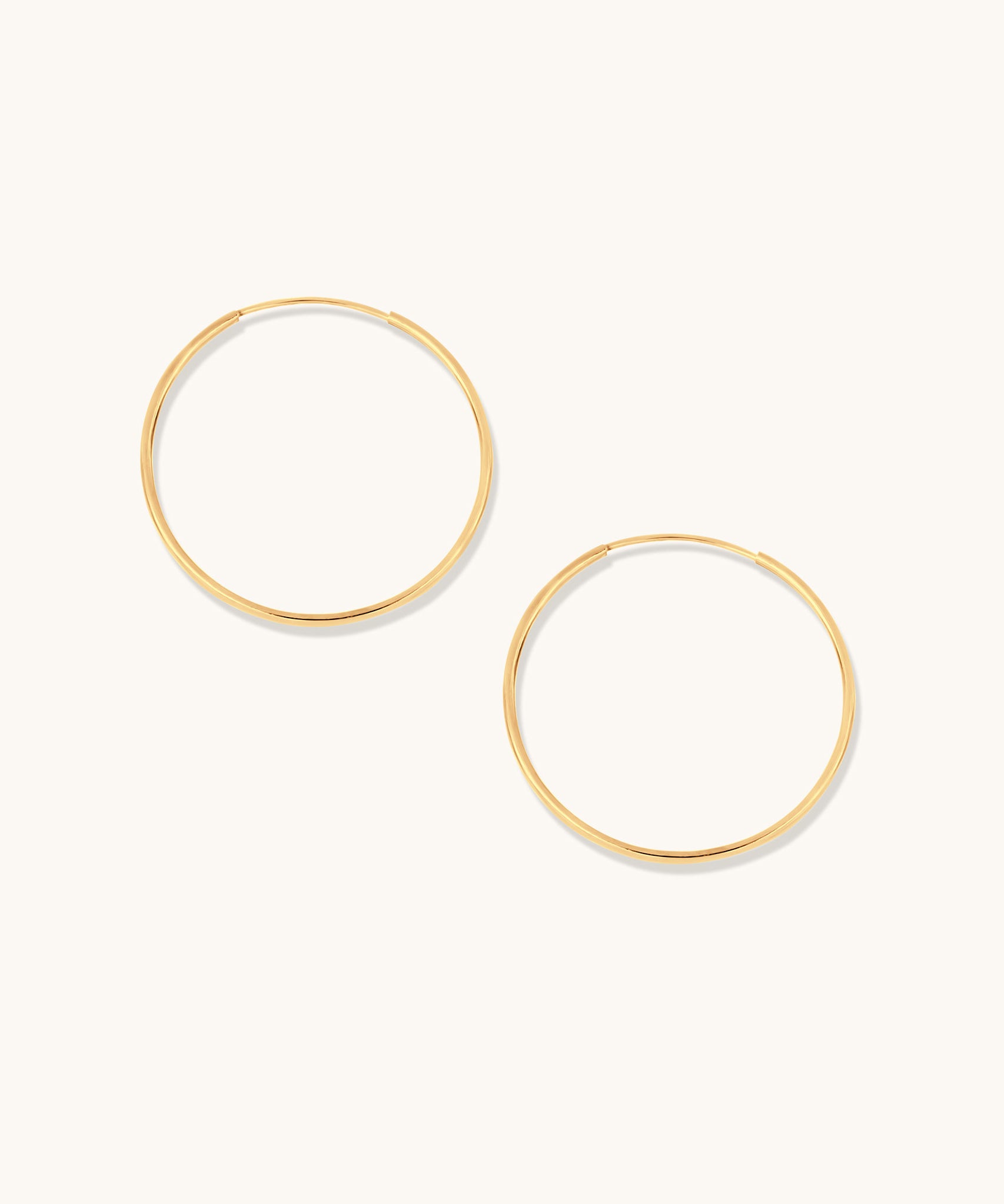 Aniq Endless Hoop Earrings | 14k Solid Gold & 14k White Gold | 1mm x 10 - 40mm | Super-Lightweight Comfort Design | Hypoallergenic