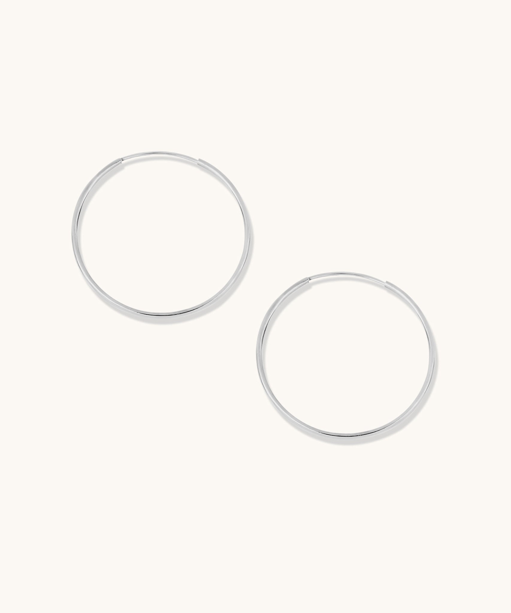 Aniq Endless Hoop Earrings | 14k Solid Gold & 14k White Gold | 1mm x 10 - 40mm | Super-Lightweight Comfort Design | Hypoallergenic