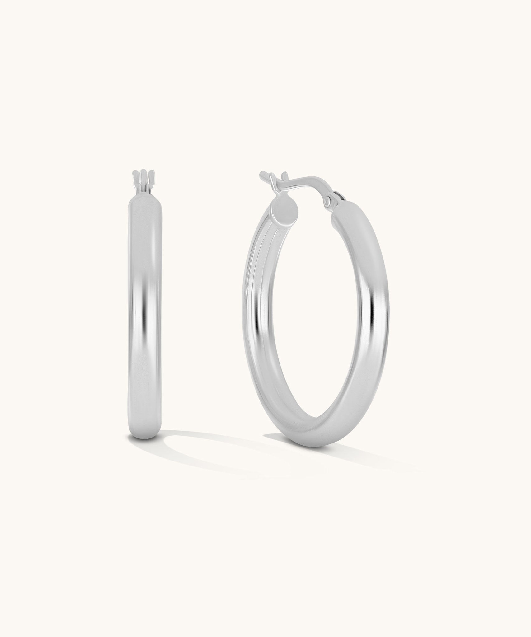 Aniq Tube Hoop Earrings | 18k Gold Vermeil & 925 Sterling Silver | 3mm x 20 - 50mm | Super-Lightweight Comfort Design | Hypoallergenic