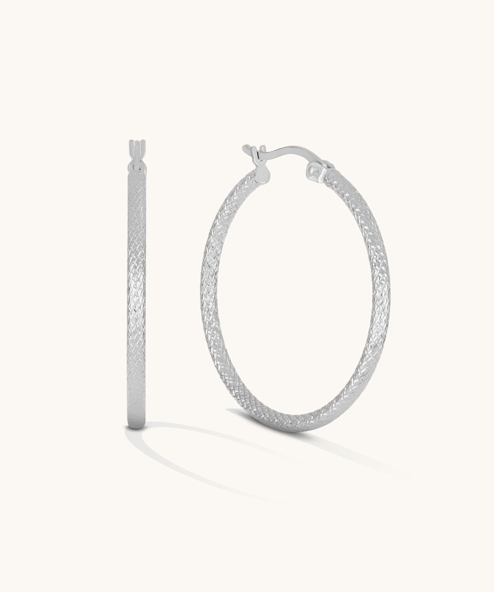 Aniq Large Diamond Cut Hoop Earrings | 18k Gold Vermeil & 925 Sterling Silver | Hypoallergenic