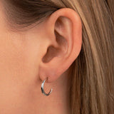 Aniq Slim Half Hoop | Sterling Silver | 14mm | Hypoallergenic