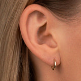 Aniq Micro Essential Hoop Earrings | 14k Solid Gold & 14k White Gold | 11mm | Hypoallergenic