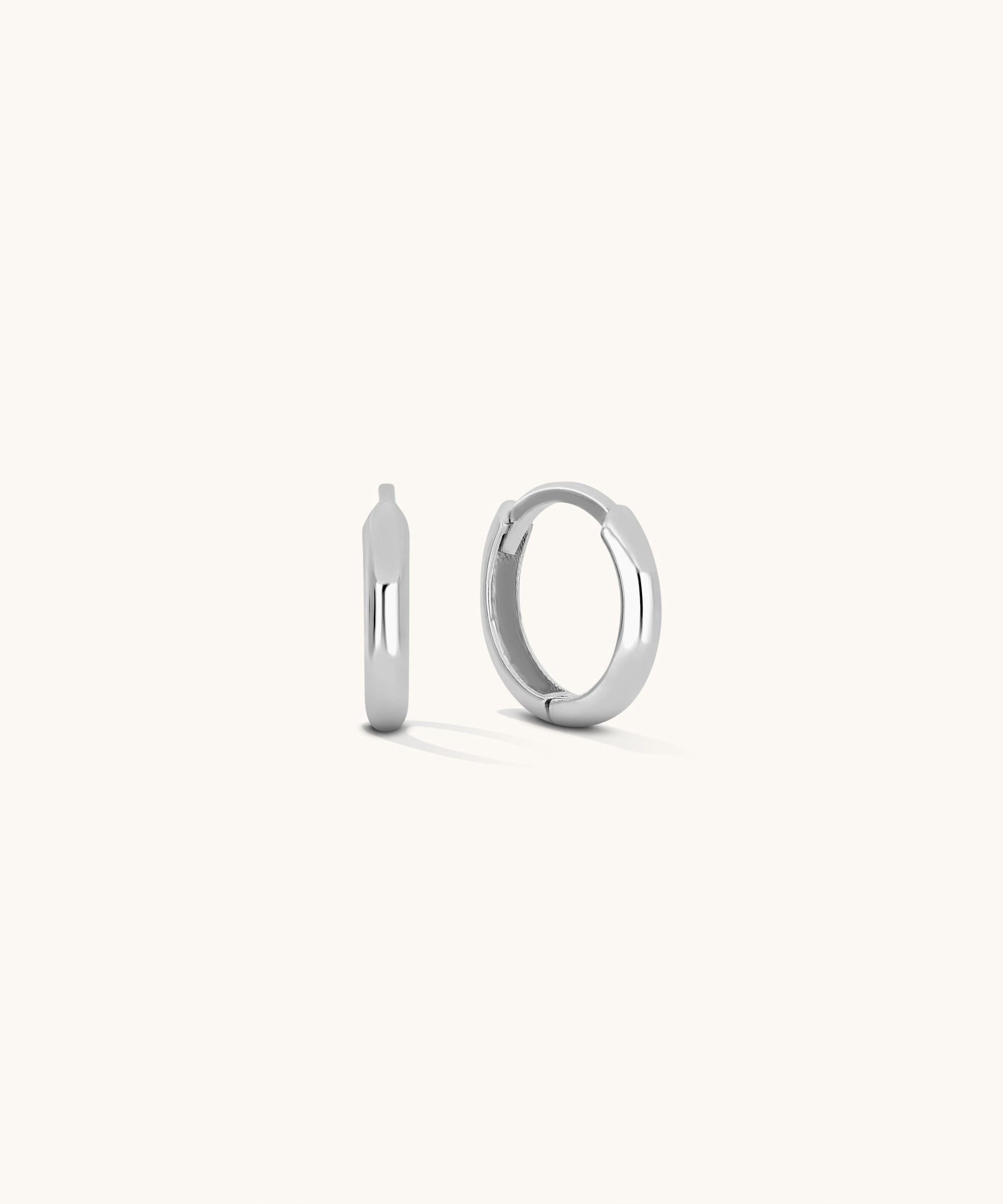 Aniq Micro Essential Hoop Earrings | 14k Solid Gold & 14k White Gold | 11mm | Hypoallergenic