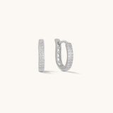 Aniq Sparkle Lattice Hoop Earrings | Sterling Silver | 14mm | Hypoallergenic