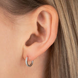 Aniq Pavé Huggie Earrings | Sterling Silver | 11mm | Hypoallergenic