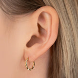 Aniq Scalloped Edge Huggies | 18k Gold Vermeil & 925 Sterling Silver | 13mm | Hypoallergenic