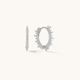 Aniq CZ Spiked Hoop Earrings | 925 Sterling Silver | 18mm | Hypoallergenic