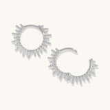 Aniq CZ Spiked Hoop Earrings | 925 Sterling Silver | 18mm | Hypoallergenic