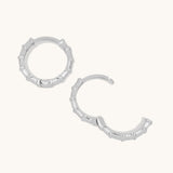 Aniq Dynamic Round Huggie Earrings | 14k Solid Gold & 14k White Gold | 14mm | Hypoallergenic