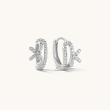Aniq Ribbon Design Pavé Hoop Earrings | Sterling Silver | 13mm | Hypoallergenic