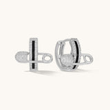 Aniq Pavé Safety Pin Clickers | 925 Sterling Silver | 14mm | Hypoallergenic