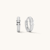 Aniq Dewdrop Charm Hinged Hoop Earrings | 925 Sterling Silver | 13mm | Hypoallergenic
