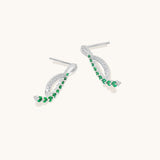Aniq Drop Earrings with Green Gem Chain | 18k Gold Vermeil & 925 Sterling Silver | Hypoallergenic