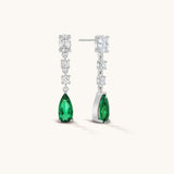 Aniq Drop Earrings with Emerald Green Teardrop | 18k Gold Vermeil & 925 Sterling Silver | Hypoallergenic