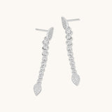 Aniq Leaves and CZ Drop Earrings | 18k Gold Vermeil & 925 Sterling Silver | 21mm | Hypoallergenic