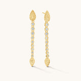 Aniq Leaves and CZ Drop Earrings | 18k Gold Vermeil & 925 Sterling Silver | 21mm | Hypoallergenic