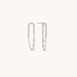 Aniq Chain Drop Earrings with Crystal Accents | 18k Gold Vermeil & 925 Sterling Silver | Hypoallergenic