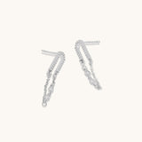 Aniq Chain Drop Earrings with Crystal Accents | 18k Gold Vermeil & 925 Sterling Silver | Hypoallergenic