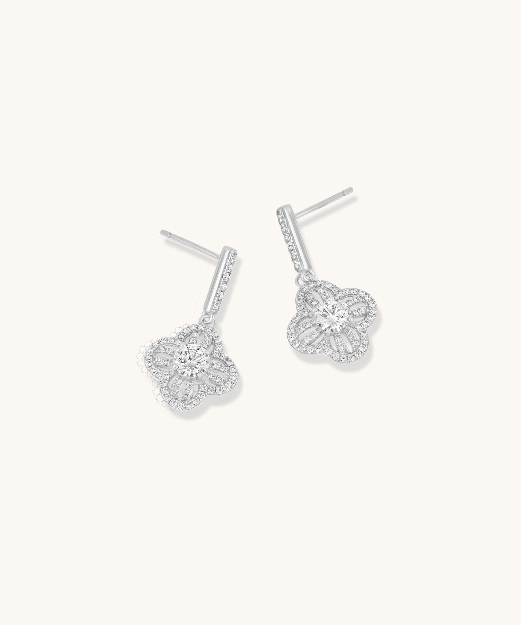 Aniq Filigree Drop Earrings with Pave Accent | 18k Gold Vermeil & 925 Sterling Silver | Hypoallergenic