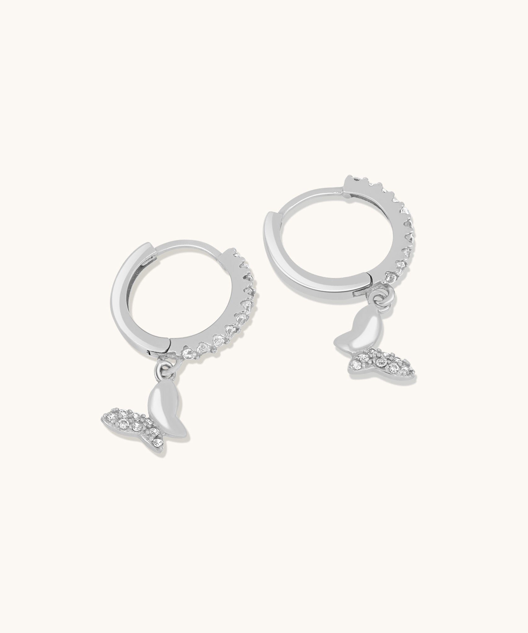 Aniq Latchback Hoop Earrings with Single Stone Accent | 18k Gold Vermeil & 925 Sterling Silver | 22mm | Hypoallergenic