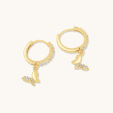 Aniq Latchback Hoop Earrings with Single Stone Accent | 18k Gold Vermeil & 925 Sterling Silver | 22mm | Hypoallergenic