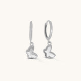 Aniq Hoop Earrings with Circle and Bunny Charm | 14k Solid Gold & 14k White Gold | Hypoallergenic