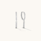 Aniq Hoop Earrings with Hanging Bars | Sterling Silver | Hypoallergenic