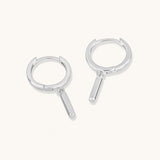 Aniq Hoop Earrings with Hanging Bars | Sterling Silver | Hypoallergenic