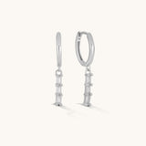 Aniq Hoop Earrings with Embedded Crystals | Sterling Silver | Hypoallergenic