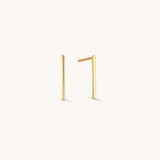 Aniq Long Bar Stud Earrings | 18k Gold Vermeil & 925 Sterling Silver | 13mm x 1mm | Hypoallergenic