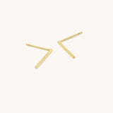 Aniq Long Bar Stud Earrings | 18k Gold Vermeil & 925 Sterling Silver | 13mm x 1mm | Hypoallergenic