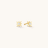 Aniq North Star Compass Stud Earrings | 18k Gold Vermeil & 925 Sterling Silver | 7mm | Hypoallergenic