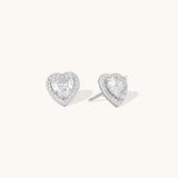 Aniq Diamond Heart Spark Stud Earrings | 18k Gold Vermeil & 925 Sterling Silver | 9mm | Hypoallergenic
