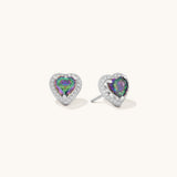 Aniq Iridescent Loveburst Stud Earrings | 18k Gold Vermeil & 925 Sterling Silver | 9mm | Hypoallergenic