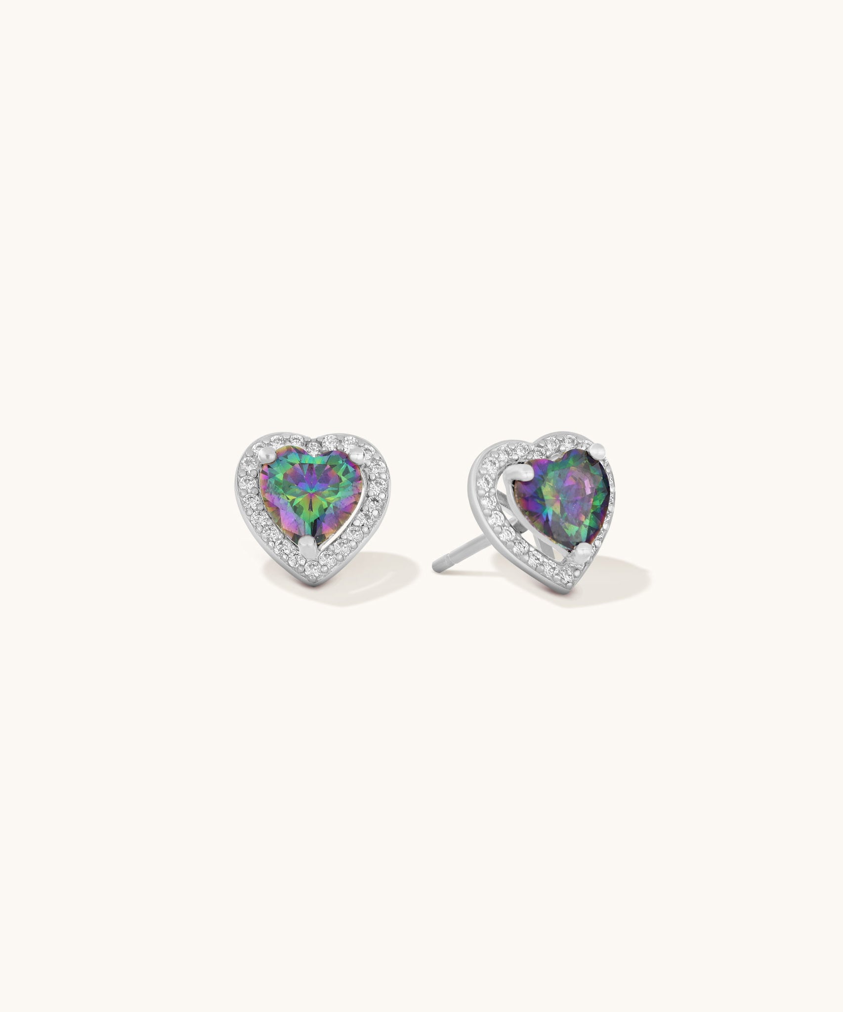 Aniq Iridescent Loveburst Stud Earrings | 18k Gold Vermeil & 925 Sterling Silver | 9mm | Hypoallergenic