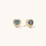 Aniq Iridescent Loveburst Stud Earrings | 18k Gold Vermeil & 925 Sterling Silver | 9mm | Hypoallergenic