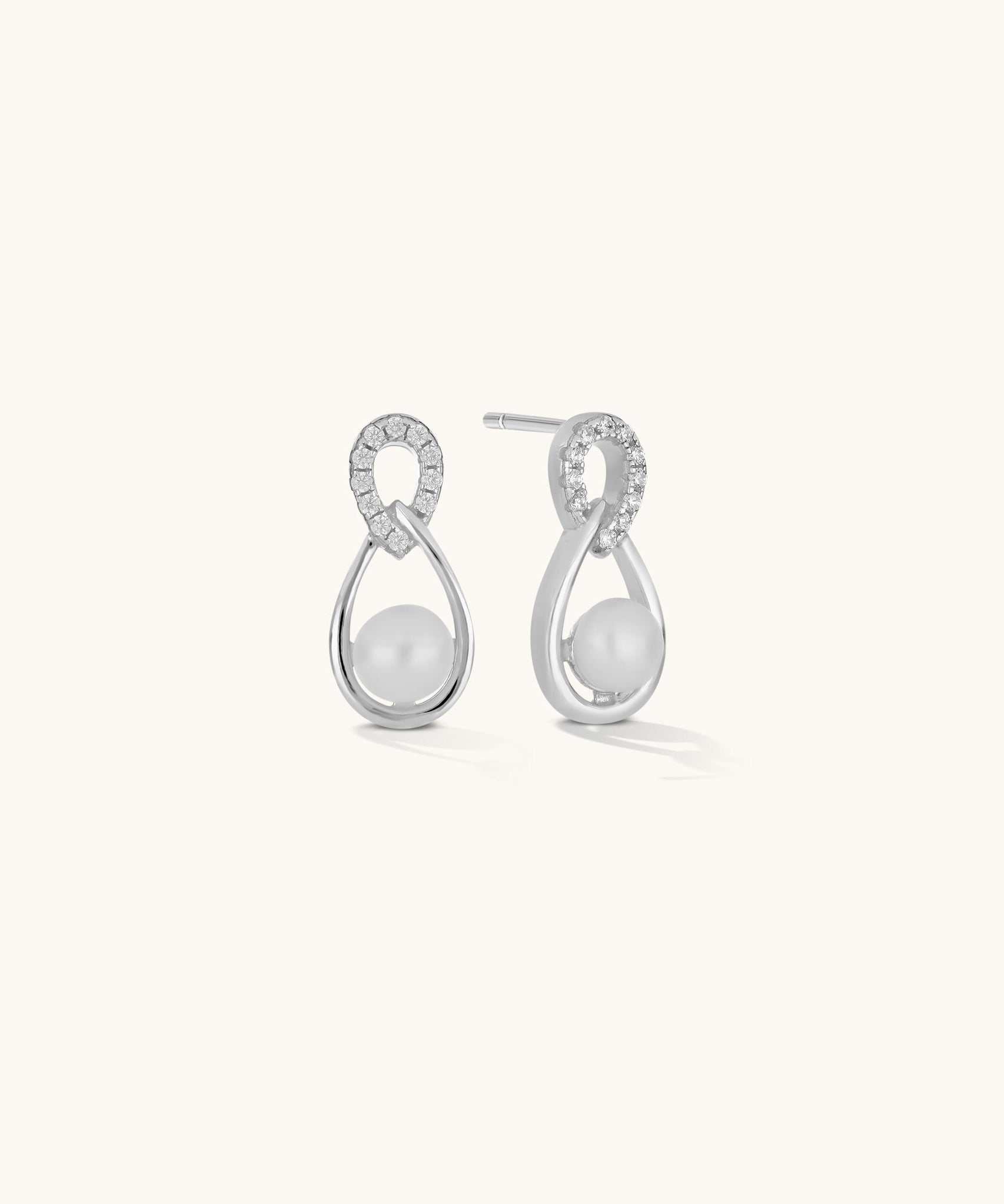 Aniq Teardrop Pearl Dangle with CZ Accent | 18k Gold Vermeil & 925 Sterling Silver | Hypoallergenic