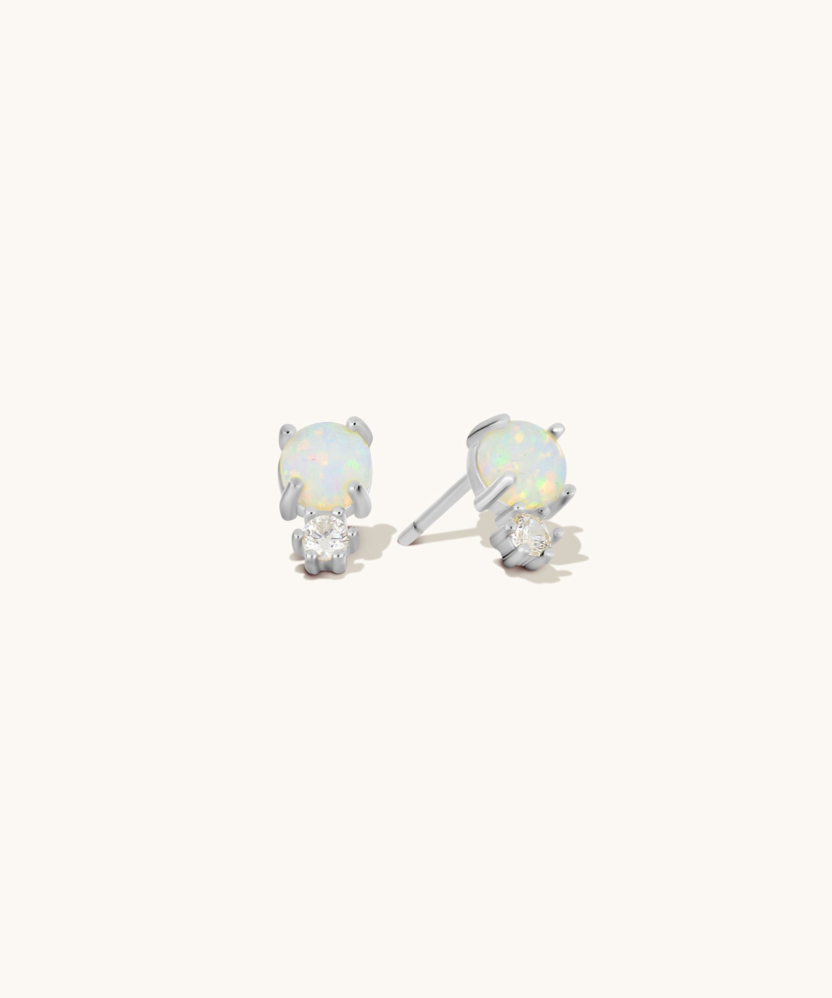 Aniq Opal Stud with CZ Drop | 18k Gold Vermeil & 925 Sterling Silver | Hypoallergenic