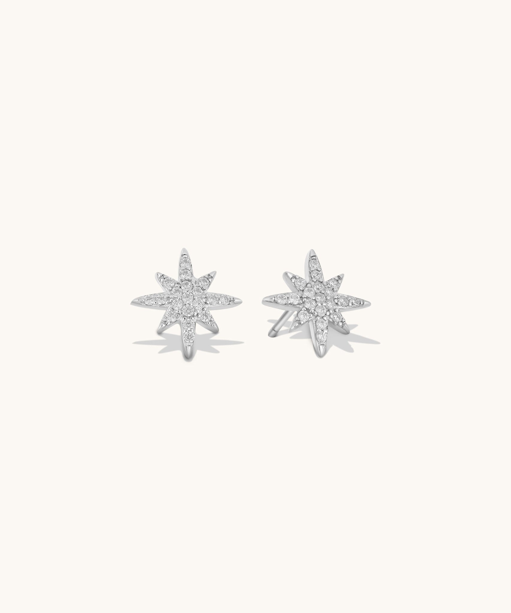 Aniq Arctic Crystal Starburst Stud Earrings | 18k Gold Vermeil & 925 Sterling Silver | Hypoallergenic