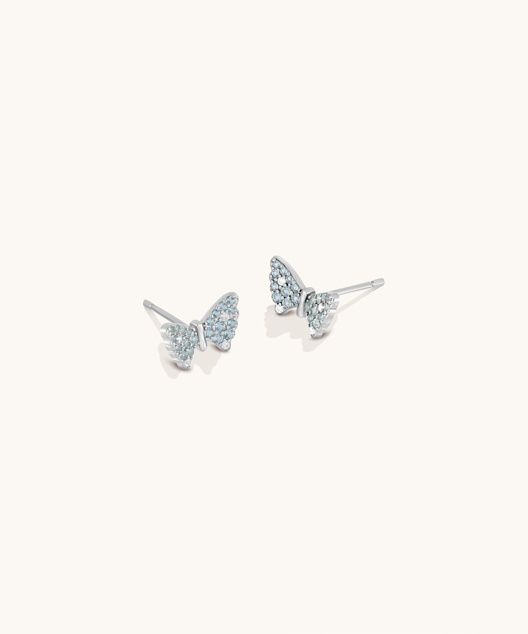 Aniq Crystal Wing Butterfly Stud Earrings | 18k Gold Vermeil & 925 Sterling Silver | Hypoallergenic
