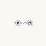 Aniq Crystal Evil Eye Stud Earrings | 18k Gold Vermeil & 925 Sterling Silver | Hypoallergenic